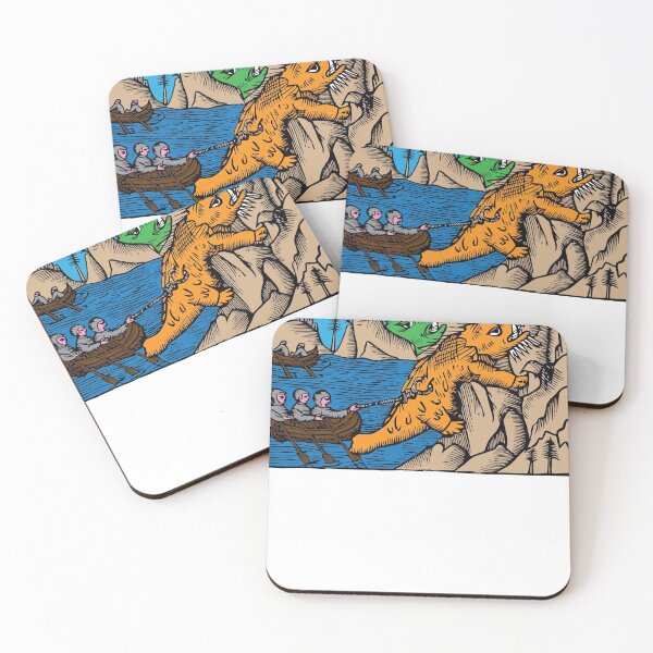 Item preview, people stabbing at monsters. designed and sold by Megatrip.