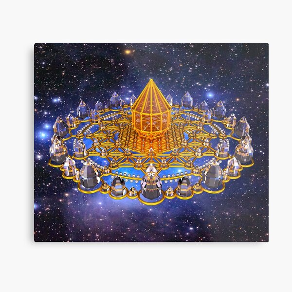 Merkaba Matrix Stargate Grid Metal Print