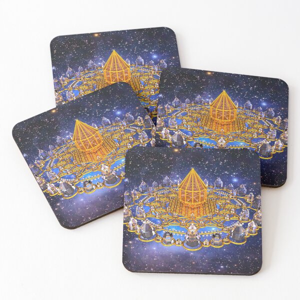 Merkaba Matrix Stargate Grid Coasters (Set of 4)