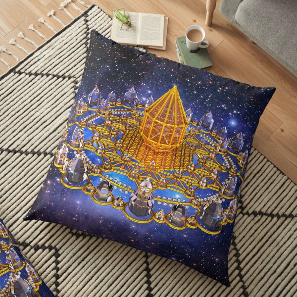 Merkaba Matrix Stargate Grid Floor Pillow
