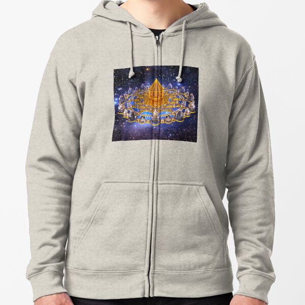 Merkaba Matrix Stargate Grid Zipped Hoodie