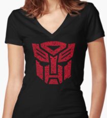 Transformers Autobots Red Women's Fitted V-Neck T-Shirt