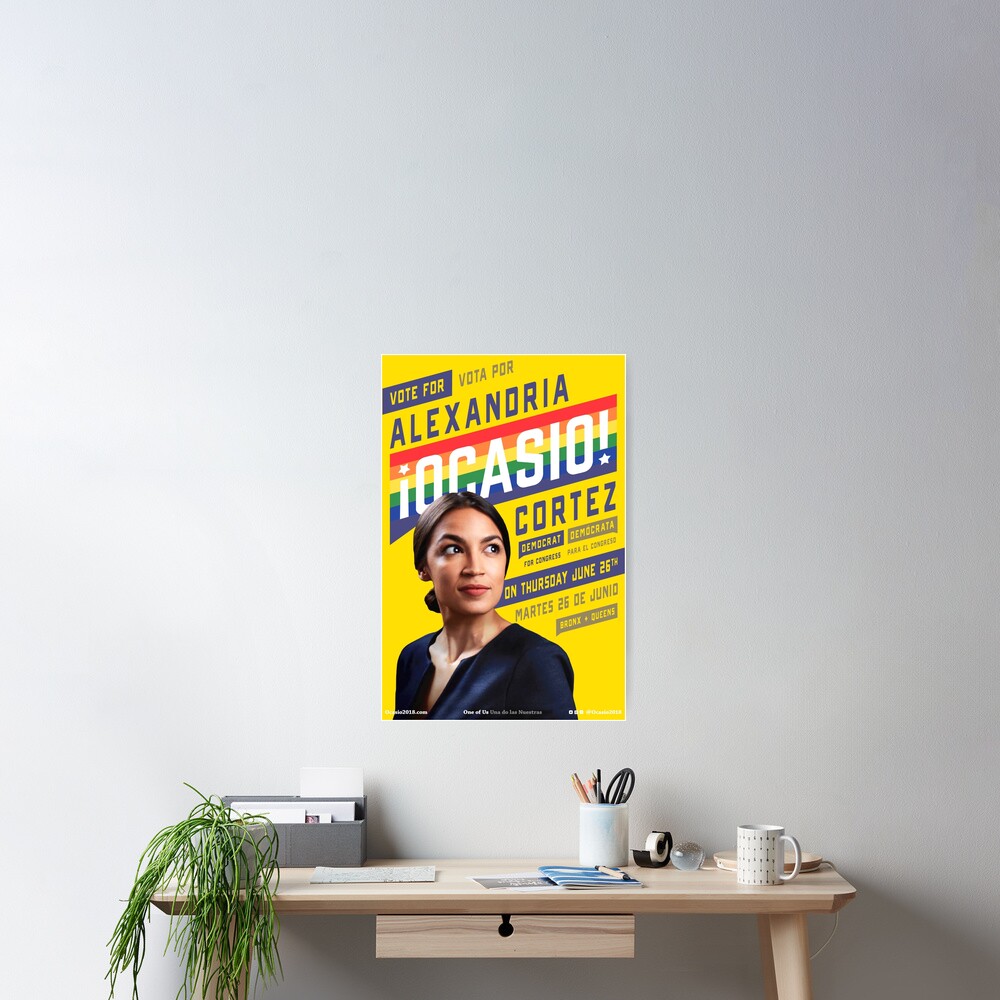 Alexandria Ocasio-Cortez Congressional Campaign Poster (Pride version) Poster