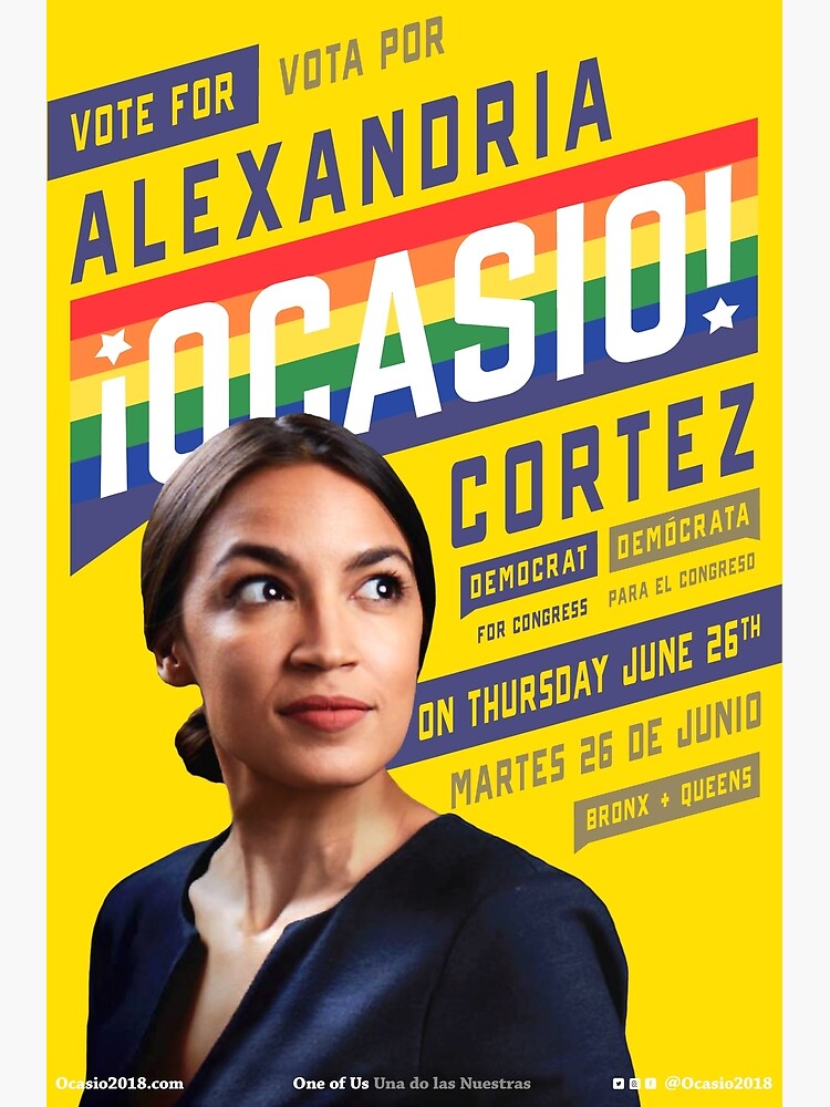 Alexandria Ocasio-Cortez Congressional Campaign Poster (Pride version) by TrainWreckTees