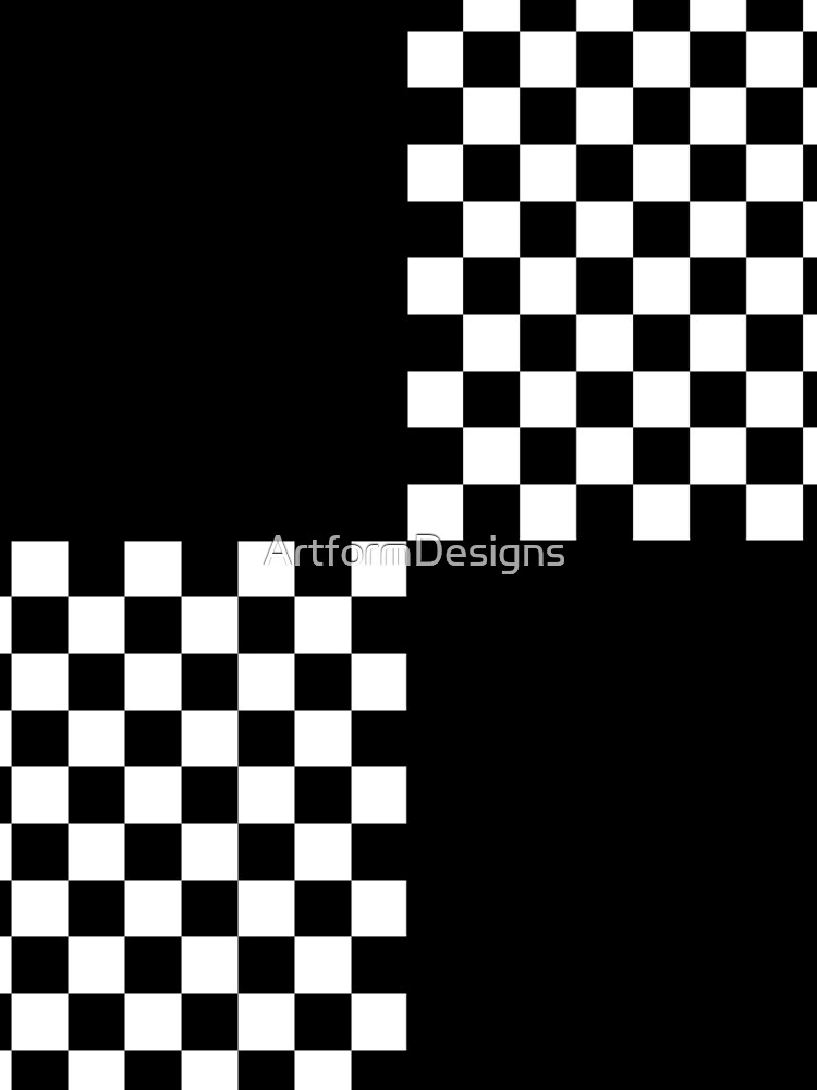 Quad Ska Black White Checked Pattern by ArtformDesigns