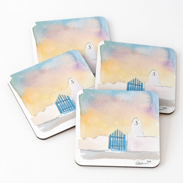 Item preview, Santorini Blue Gate Sea Greece designed and sold by artshop77.