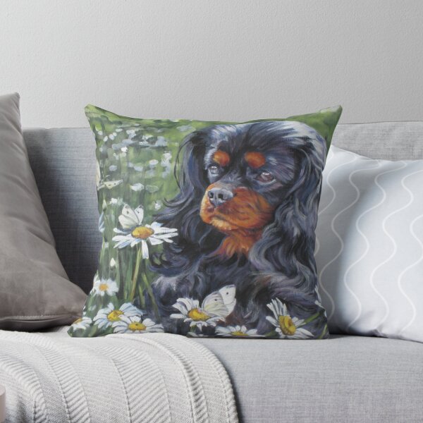 Cavalier King Charles Spaniel Fine Art Painting Throw Pillow
