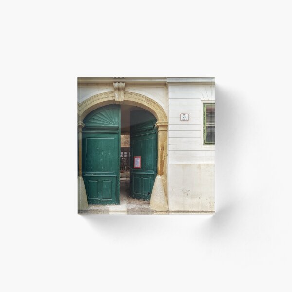 Green door in Zagrab, Croatia Acrylic Block