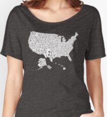 USA States White Women's Relaxed Fit T-Shirt