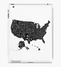 USA States Black iPad Case/Skin