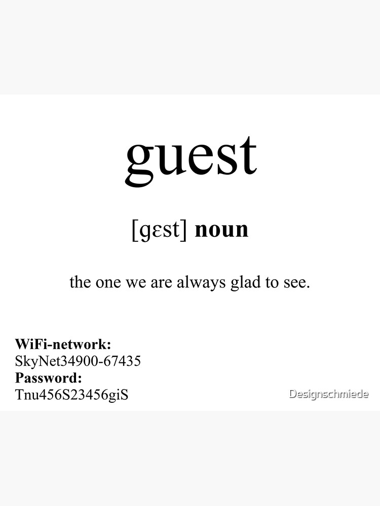 "Guest Definition Dictionary Collection" Poster for Sale by