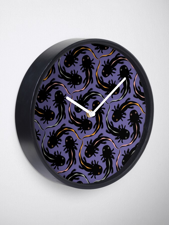 Alternate view of WE LOVE M.C. ESCHER style - Axolotl symmetrical pattern Clock