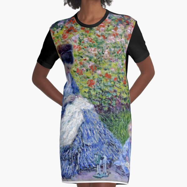 MONET. Camille Monet and a Child in the Artist’s Garden in Argenteuil. 1875. Graphic T-Shirt Dress