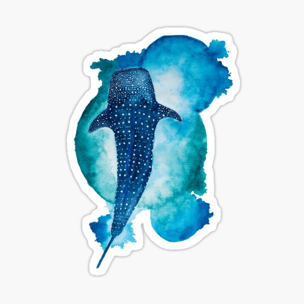 Whale Shark in Watercolor Sticker