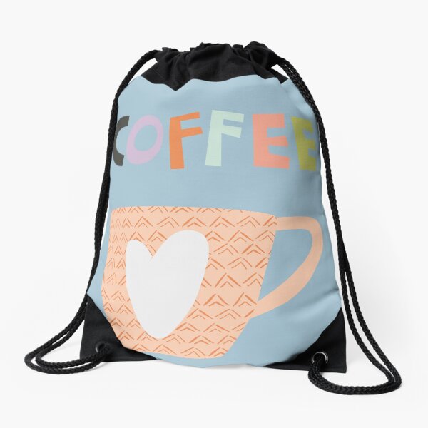 Time For Coffee Drawstring Bag