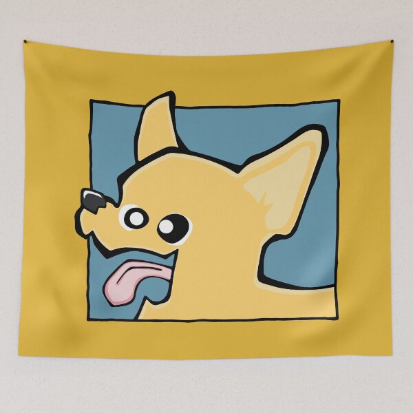 Item preview, Chihuahua - Short Hair - Cream (Face) YELLOW BG designed and sold by TheChicken.
