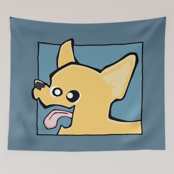 Item preview, Chihuahua - Short Hair - Cream (Face) BLUE BG designed and sold by TheChicken.