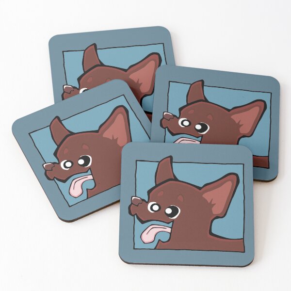 Item preview, Chihuahua - Short Hair - Chocolate (Face) BLUE BG designed and sold by TheChicken.