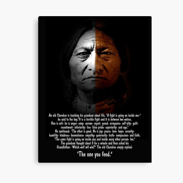 Item preview, Sitting Bull with "Two Wolves" text designed and sold by Irisangel.