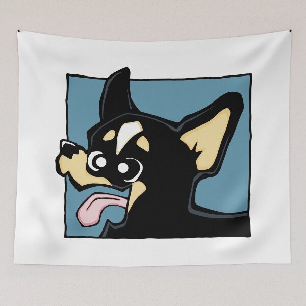 Item preview, Chihuahua - Short Hair - Black (Face) WHITE BG designed and sold by TheChicken.