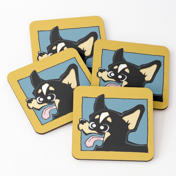 Item preview, Chihuahua - Short Hair - Black (Face) YELLOW BG designed and sold by TheChicken.