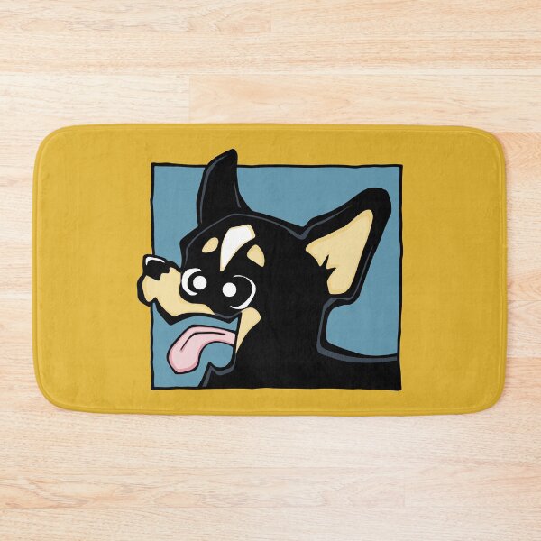 Item preview, Chihuahua - Short Hair - Black (Face) YELLOW BG designed and sold by TheChicken.