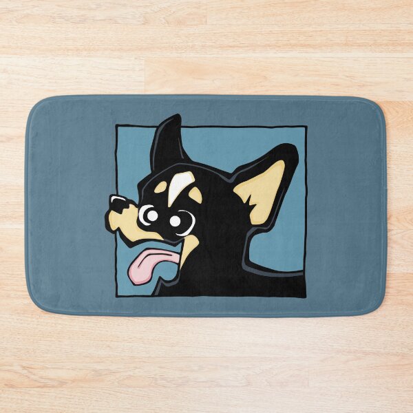 Item preview, Chihuahua - Short Hair - Black (Face) BLUE BG designed and sold by TheChicken.