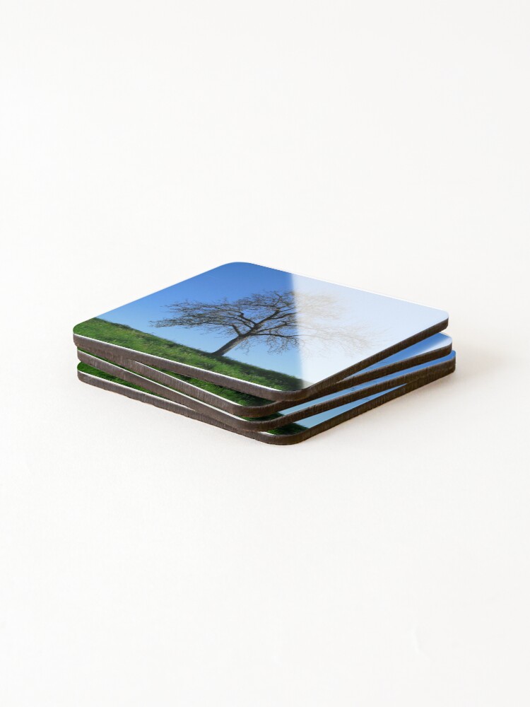 Thumbnail 4 of 5, Coasters (Set of 4), Lonely Tree in Spring designed and sold by BirgitMo.