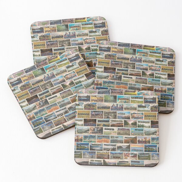 Item preview, Greetings from America - Vintage Travel Postcard Pattern designed and sold by fromthereco.