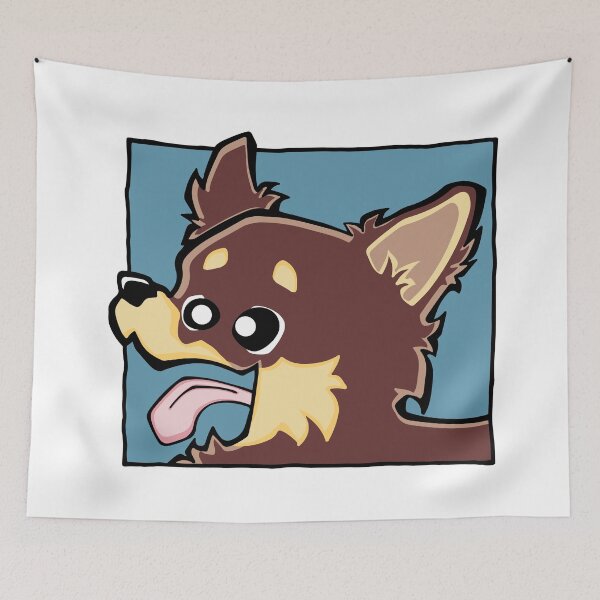 Item preview, Chihuahua - Long Hair - Chocolate (Face) WHITE BG designed and sold by TheChicken.