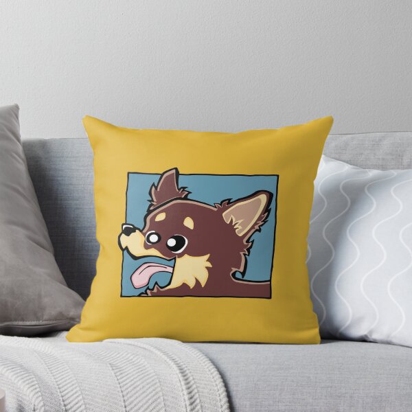 Item preview, Chihuahua - Long Hair - Chocolate (Face) YELLOW BG designed and sold by TheChicken.