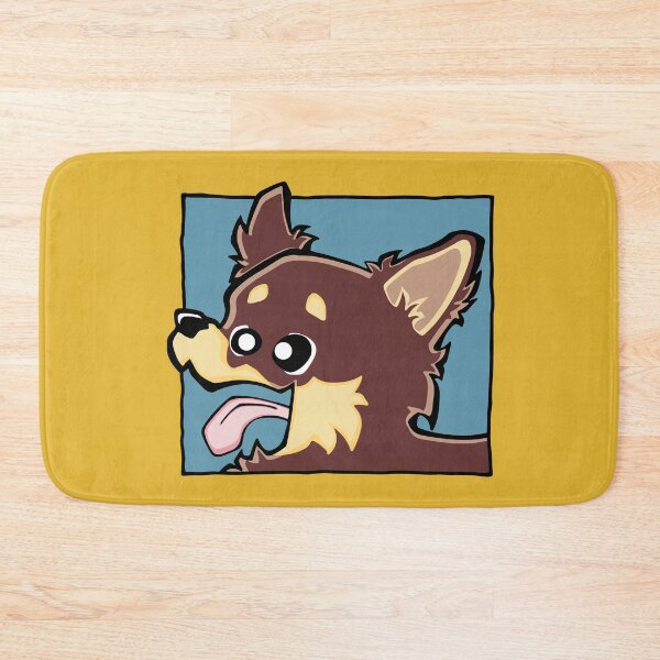 Item preview, Chihuahua - Long Hair - Chocolate (Face) YELLOW BG designed and sold by TheChicken.