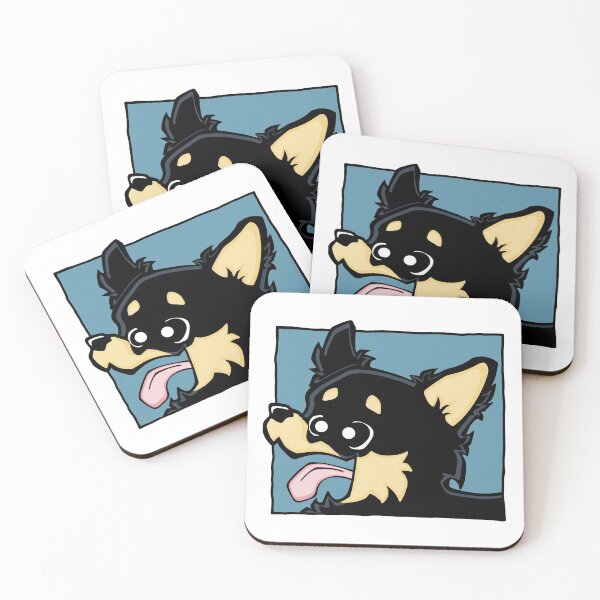 Item preview, Chihuahua - Long Hair - Black (Face) WHITE BG designed and sold by TheChicken.