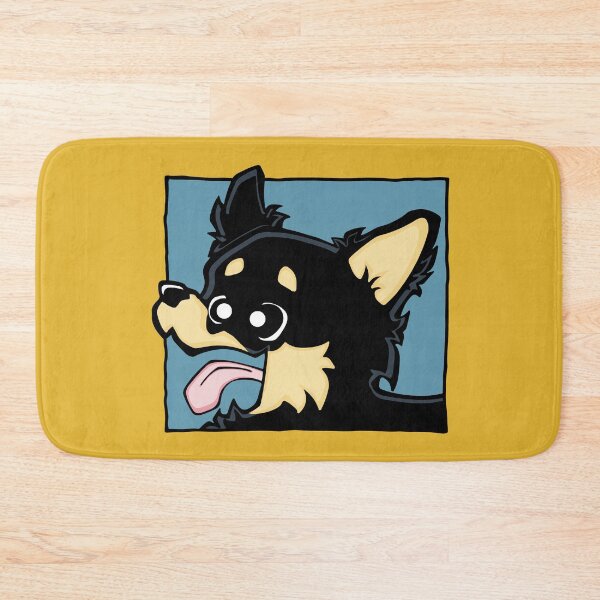 Item preview, Chihuahua - Long Hair - Black (Face) YELLOW BG designed and sold by TheChicken.