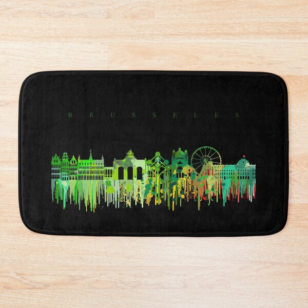 Item preview, Brussels Skyline -green on black- designed and sold by Evangelos Kofinakos.