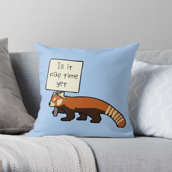 Is It Nap Time Yet (Red Panda) Throw Pillow