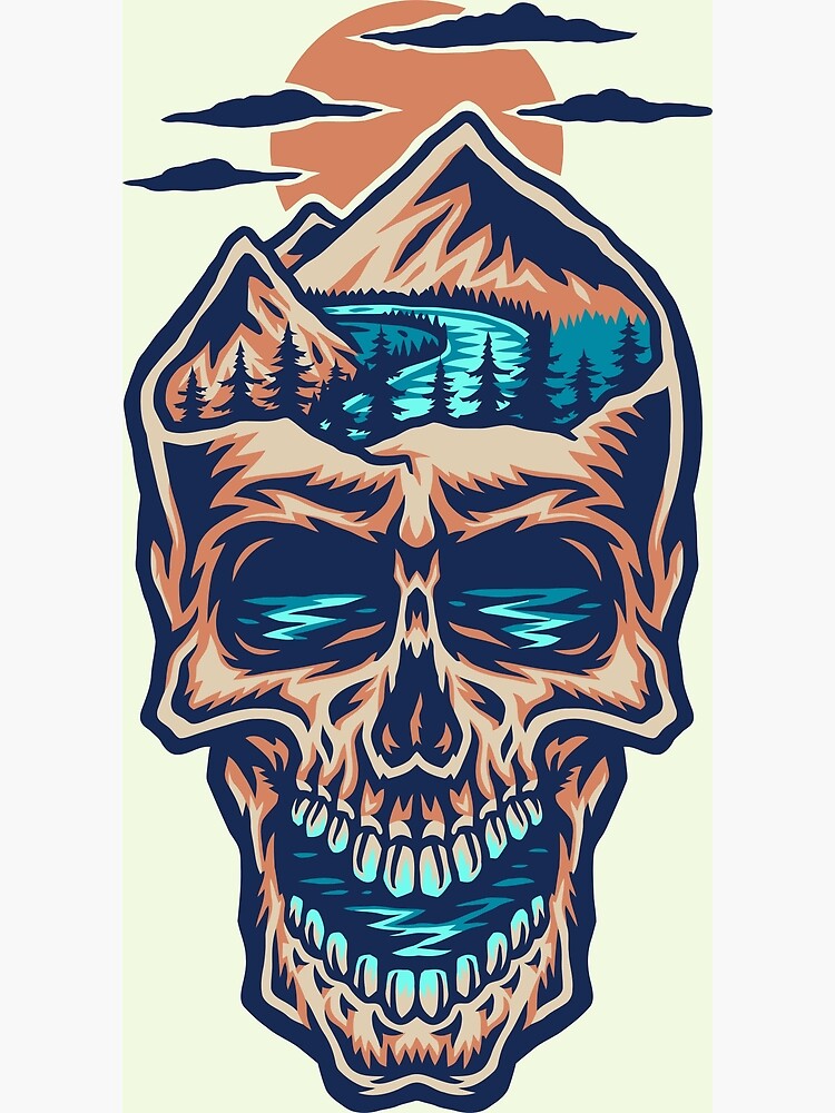 Mountain head skull Art Print for Sale by ahmadmujib