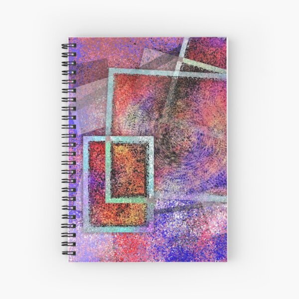 112020 - Abstract Digital Painting Wall Art Colorful Geometric Art Spiral Notebook