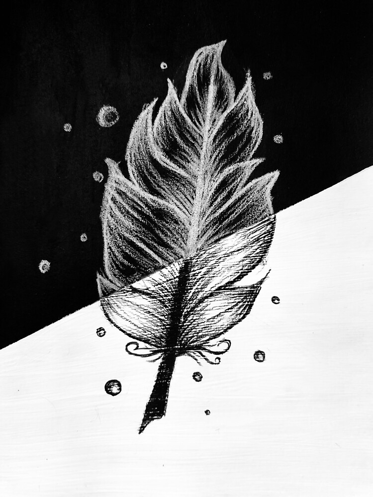 "Black and white feather" Sticker for Sale by iliart Redbubble