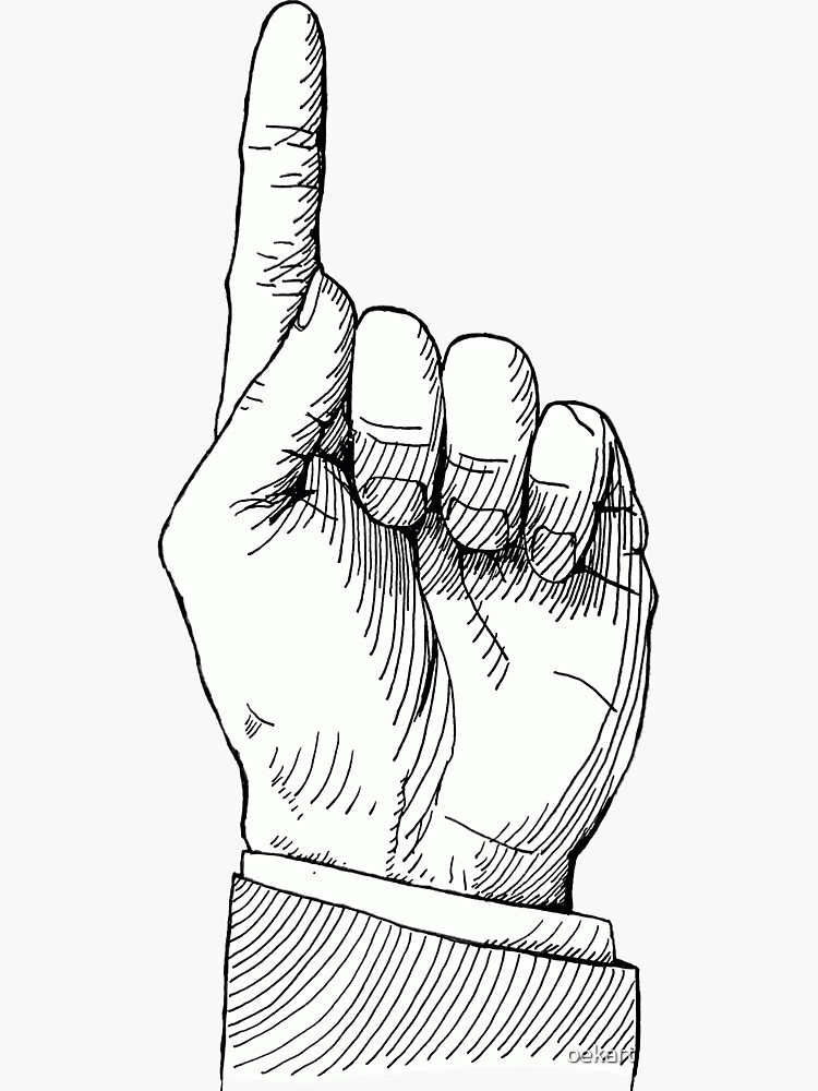 Thumbnail 3 of 3, Sticker, Pointing Finger! by oekart designed and sold by oekart.