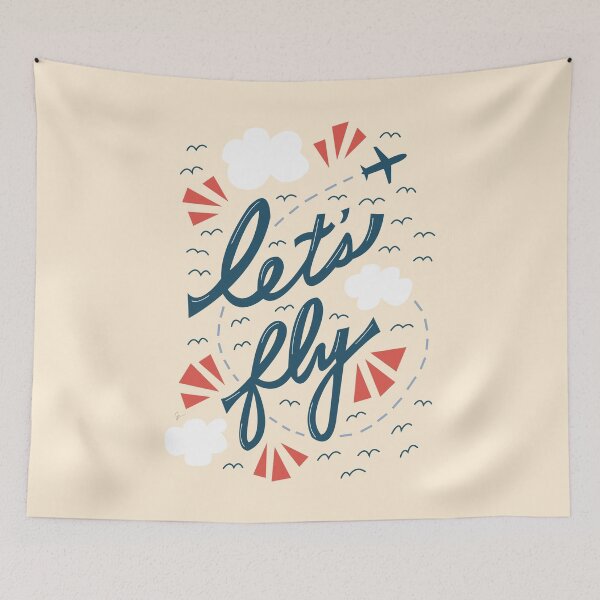 Item preview, Let's Fly Wanderlust Travel Hand Lettering designed and sold by Lyman Creative Co..