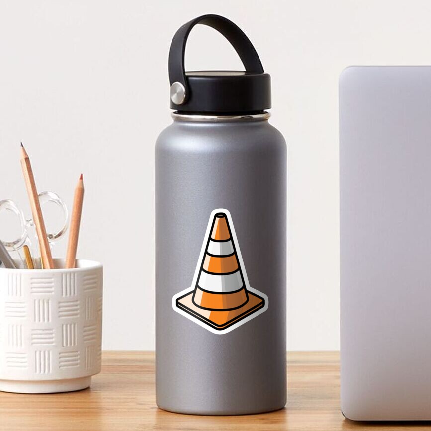 Traffic Cone - Orange and White Sticker