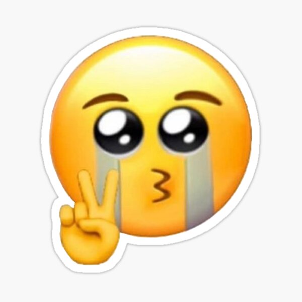 crying-kissy-face-emoji-with-peace-sign-sticker-by-annaismendoza