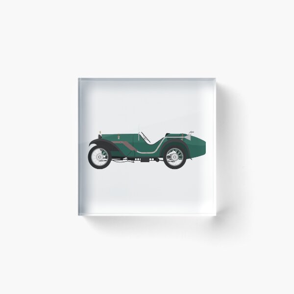 Austin 7 'Ulster' Sports Car (Green) Acrylic Block
