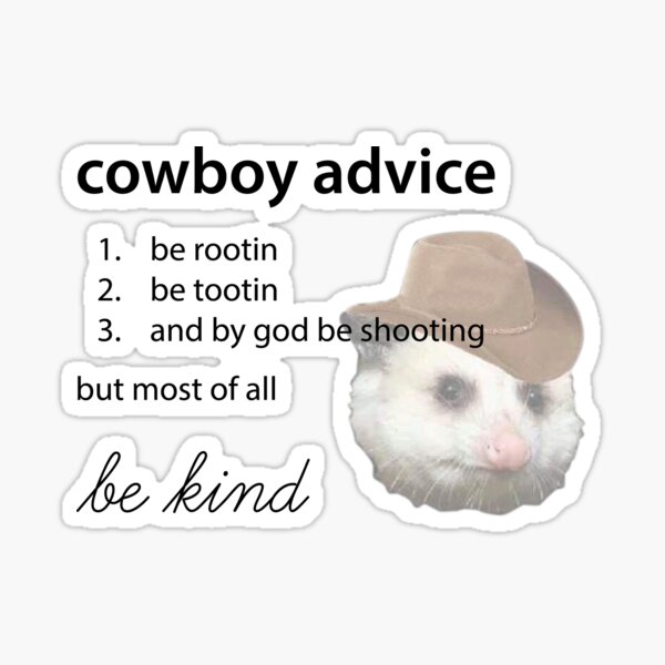 Cowboy Advice Sticker