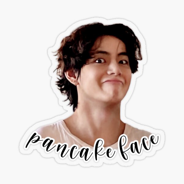 Pancake Face Taehyung from Weverse Transparent Sticker