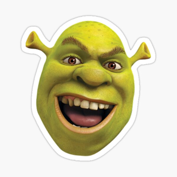 Shrek Meme Stickers Redbubble - shrek face decal roblox