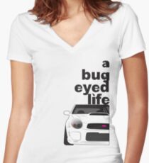 Subaru Bug Eyed life Women's Fitted V-Neck T-Shirt
