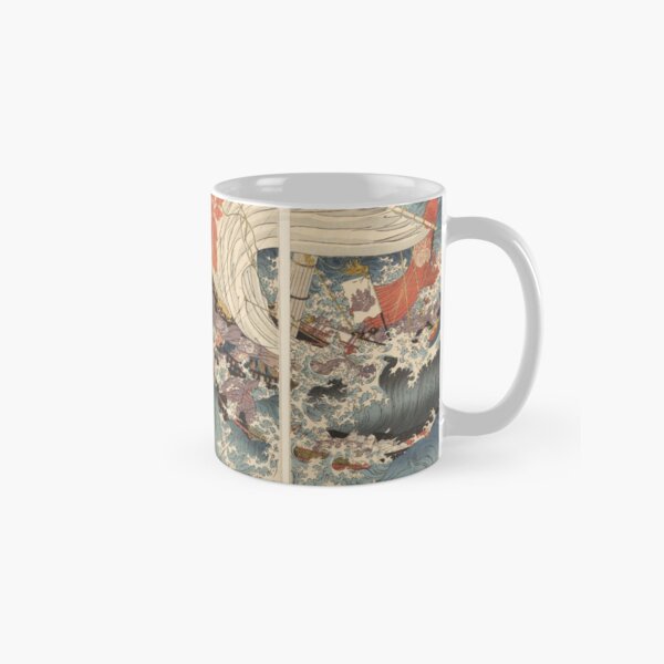 Item preview, Toyotomi Hideyoshi escapes on the ship of Yojibei by Utagawa Kuniyoshi designed and sold by Vintage Wall Art.