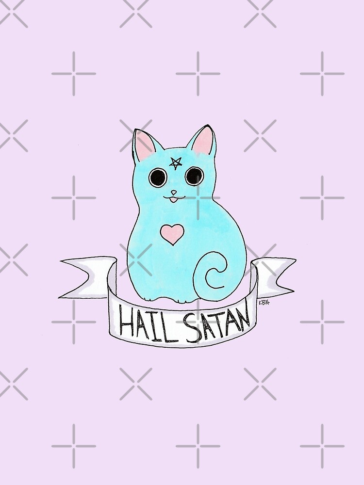 Carte De Vœux Je Vous Salue Le Chat Satan Par Kaliblack Redbubble